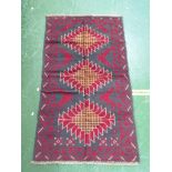 RED & BLUE BALUCHI RUG 140CM X 80CM