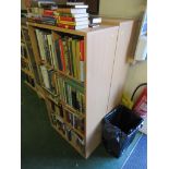 PAIR OF WOOD EFFECT COMPARTMENTED OPEN SHELF UNITS