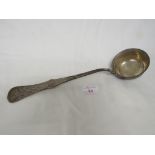 M OLSEN 830S WHITE METAL LADLE WITH FOLIATE PATTERNED STEM AND INITIAL 'N', 6.4 OZT