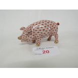 HEREND PORCELIAN PIG ORNAMENT