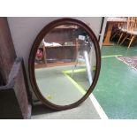 OVAL MIRROR IN MAHOGANY FRAME