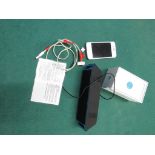IPHONE 4, BOXED, A/F, NO CHARGER, WITH A PORTABLE SPEAKER UNIT