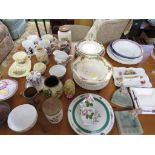 MUGS, PLATES, ASH TRAYS AND DECORATIVE CHINA