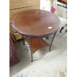 EDWARDIAN SIDE TABLE WITH BOXWOOD STRINGING AND SLENDER LEGS