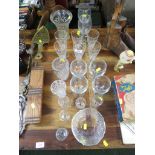 ASSORTED DRINKING GLASSES AND BOWL