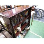 MAHOGANY VENEER THREE-SHELF BOOKCASE