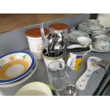 ROYAL DOULTON PROVENCAL DINNER AND TEA WARE , AND OTHER KITCHEN ITEMS AND KITCHEN CHINA (ONE SHELF)