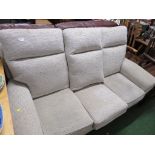 THREE-SEATER SOFA IN CREAM/GREY COLOUR UPHOLSTERY