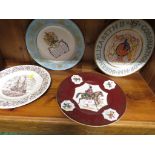 PARAGON CHINA ROYAL COMMEMORATIVE PLATE AND THREE OTHER COLLECTORS PLATES