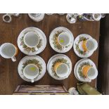 ROYAL DOULTON FOREST FLOWER TEA CUPS AND SAUCERS