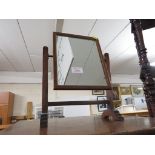 SMALL RECTANGULAR MAHOGANY FRAMED DRESSING TABLE SWING MIRROR