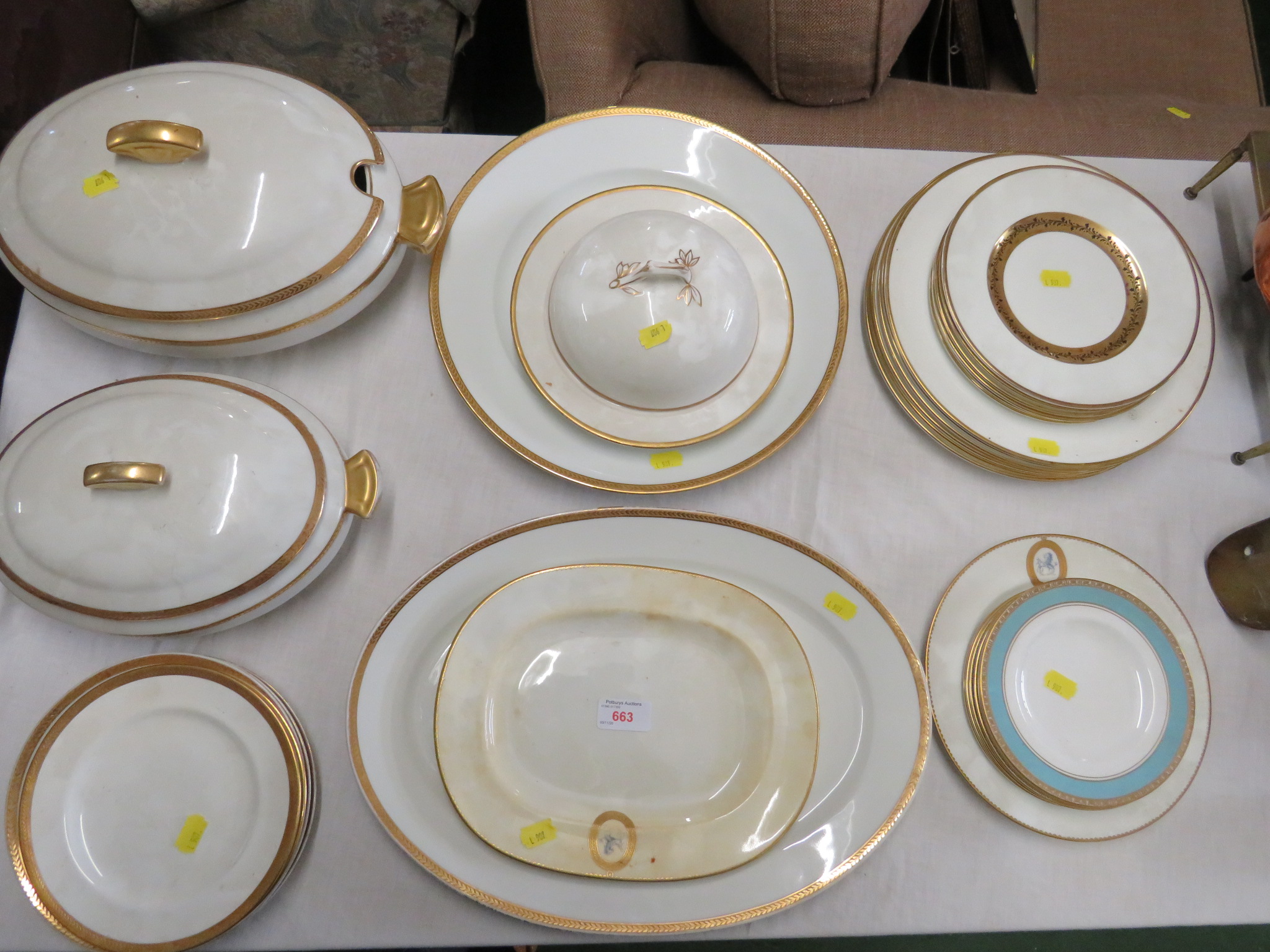 COALPORT CITATION DINNER AND TEA PLATES AND OTHER WHITE AND GILT DINING CHINA