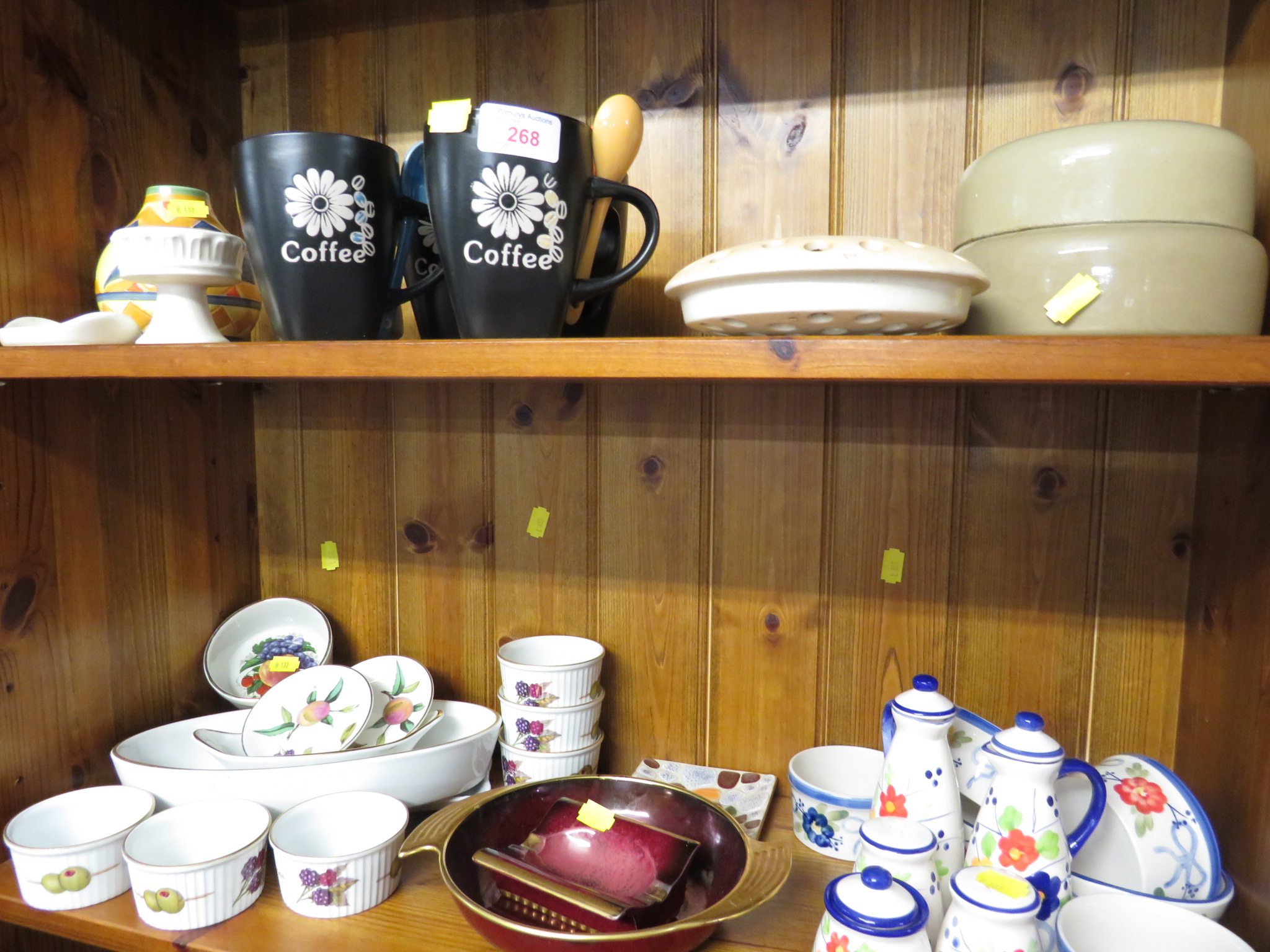 ROYAL WORCESTER RAMMEKINS TOGETHER WITH OTHER DINING CHINA AND POTTERY, AND CARLTONWARE ROUGE ROYALE