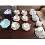 COLCLOUGH IVY PATTERNED TEA WARE, SOUP BOWLS AND OTHER CHINA