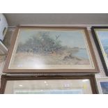 FRAMED AND GLAZED COLOURED PRINT AFTER DAVID SHEPHERD TITLED 'GREATER KUDO', SIGNED IN PENCIL TO THE