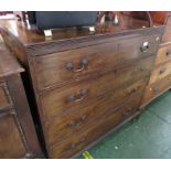 EARLY 19TH CENTURY CHEST OF FOUR DRAWERS WITH REPLACEMENT HANDLES