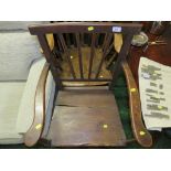 OAK SEATED CARVER CHAIR (A/F)