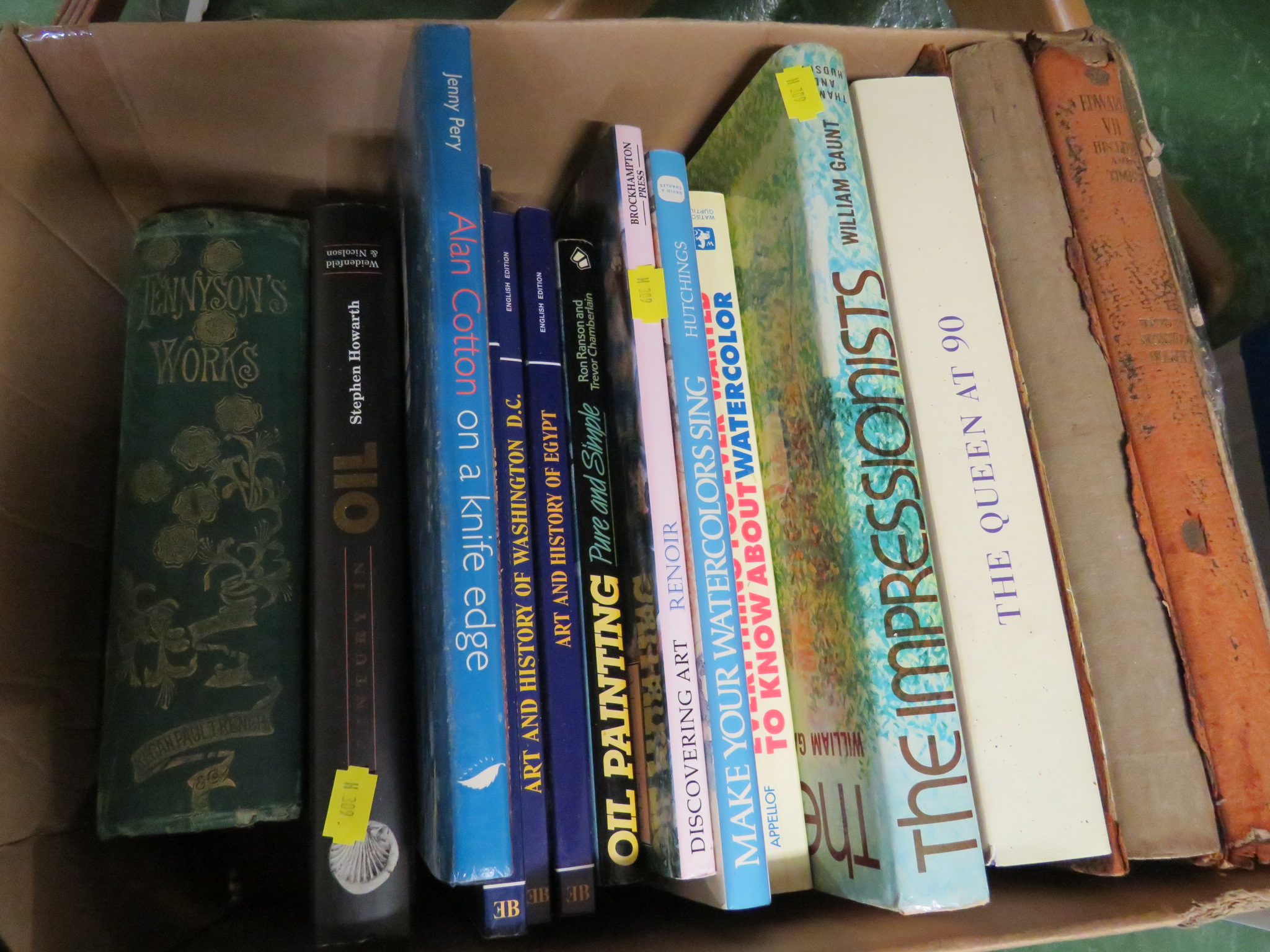 TWO BOXES OF BOOKS INCLUDING A BIOGRAPHY OF ALAN COTTON