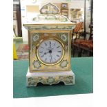 ROYAL CROWN DERBY 'GREEN DERBY PANEL' QUARTZ MANTLE CLOCK