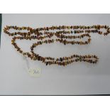 LONG FLAPPER SMALL AMBER STONES NECKLACE