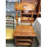 ARTS AND CRAFTS OAK METAMORPHIC LIBRARY CHAIR / STEPS