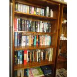 FIVE SHELVES OF PAPERBACK FICTION AND GENERAL BOOKS