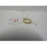 22 CARAT GOLD WEDDING RING, BRITISH HALLMARKS, 3.5G, SIZE L/M FOR GUIDANCE ONLY