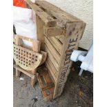 A VINTAGE STYLE WOODEN CRATE WITH PRINTED LETTERING ON SIDE, BOOTHBY PAGNELL ESTATE (A.F)