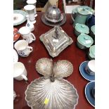 ELECTROPLATED MUFFIN DISH, LIDDED SERVING DISH, AND SCALLOP DISH