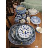 PAIR OF DUCAL DECO STYLE VASVES, TOGETHER WITH ASSORTED CHINA , PLANTER, SERVING DISHES ETC