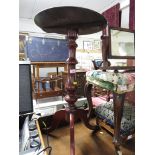 STAINED MAHOGANY WINE TABLE WITH TRIPOD FOOT