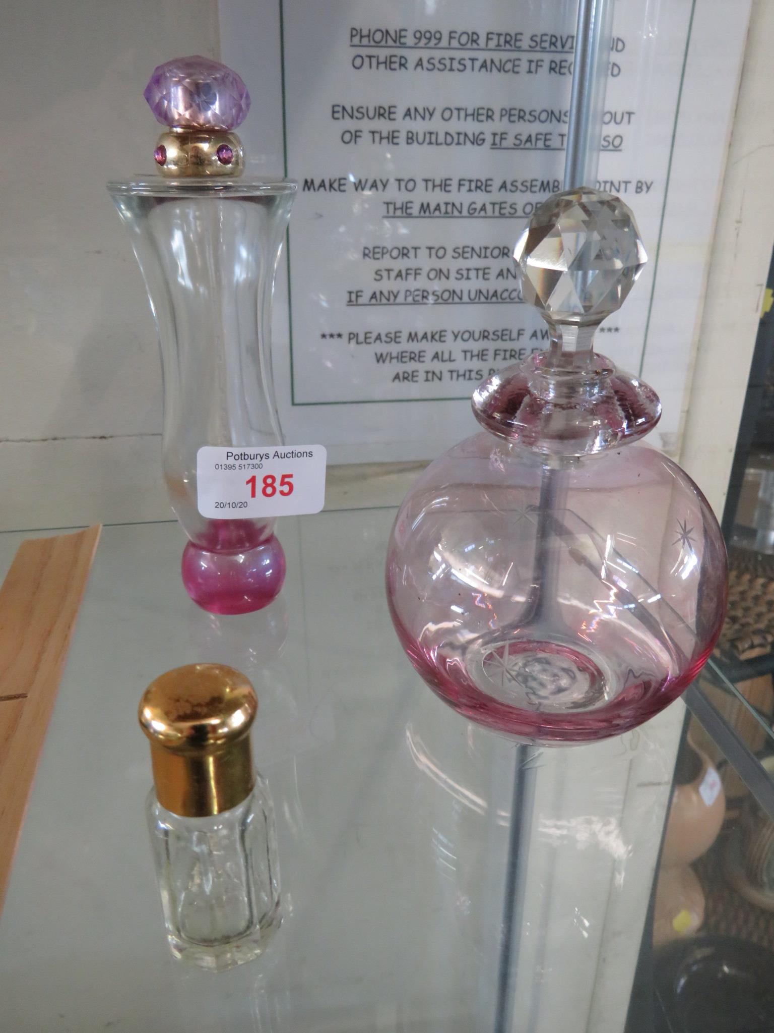 VERSACE WOMAN PERFUME BOTTLE (NO CONTENTS) & TWO OTHER PERFUME BOTTLES (NO CONTENTS)