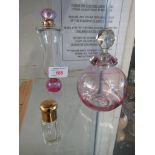 VERSACE WOMAN PERFUME BOTTLE (NO CONTENTS) & TWO OTHER PERFUME BOTTLES (NO CONTENTS)