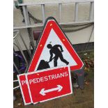 THREE ROADWORK SIGNS