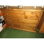 MID WOOD CHEST OF SEVEN DRAWERS