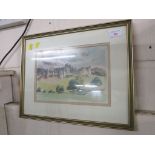 FRAME AND GLAZED PICTURE OF ONWICK CASTLE