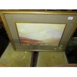 WATERCLOUR LANDSCAPE WITH MOUNTAIN AND POND , SIGNED BARAGWANATH KING , GLAZED AND IN A GILT FRAME
