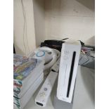 NINTENDO WII CONSOLE WITH CONTROLLERS GUITAR HERO GUITAR AND GAMES