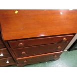 WOOD VENEERED THREE-DRAWER BUREAU