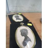 PAIR OF FRAMED AND GLAZED REPRODUCTION SILHOUETTES