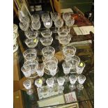 WATERFORD CRYSTAL STEM DRINKING GLASSES AND GRAPEFRUIT DISHES