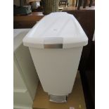 WHITE PLASTIC PEDAL BIN