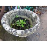 COMPOSITE STONE CIRCULAR GARDEN PLANTER