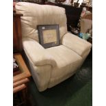 G-PLAN ARMCHAIR IN BEIGE UPHOLSTERY