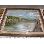 FRAMED OIL ON BOARD OF ESTUARY SCENE SIGNED AND DATED, TOGETHER WITH OIL ON BOARD RIVER SCENE