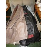 FIVE LADIES LEATHER COATS