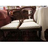 SET OF FOUR VICTORIAN MAHOGANY BALLOON BACK CHAIRS WITH DROP-IN SEATS