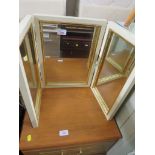 THREE PANELED DRESSING TABLE MIRROR