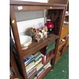 DARK WOOD OPEN SHELF UNIT WITH ADJUSTABLE SHELVES A/F