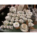 SELECTION OF PORTMEIRION CHINA INCLUDING TEA AND COFFEE CUPS, TEAPOT, FLAN DISHES, TUREEN, CASSEROLE